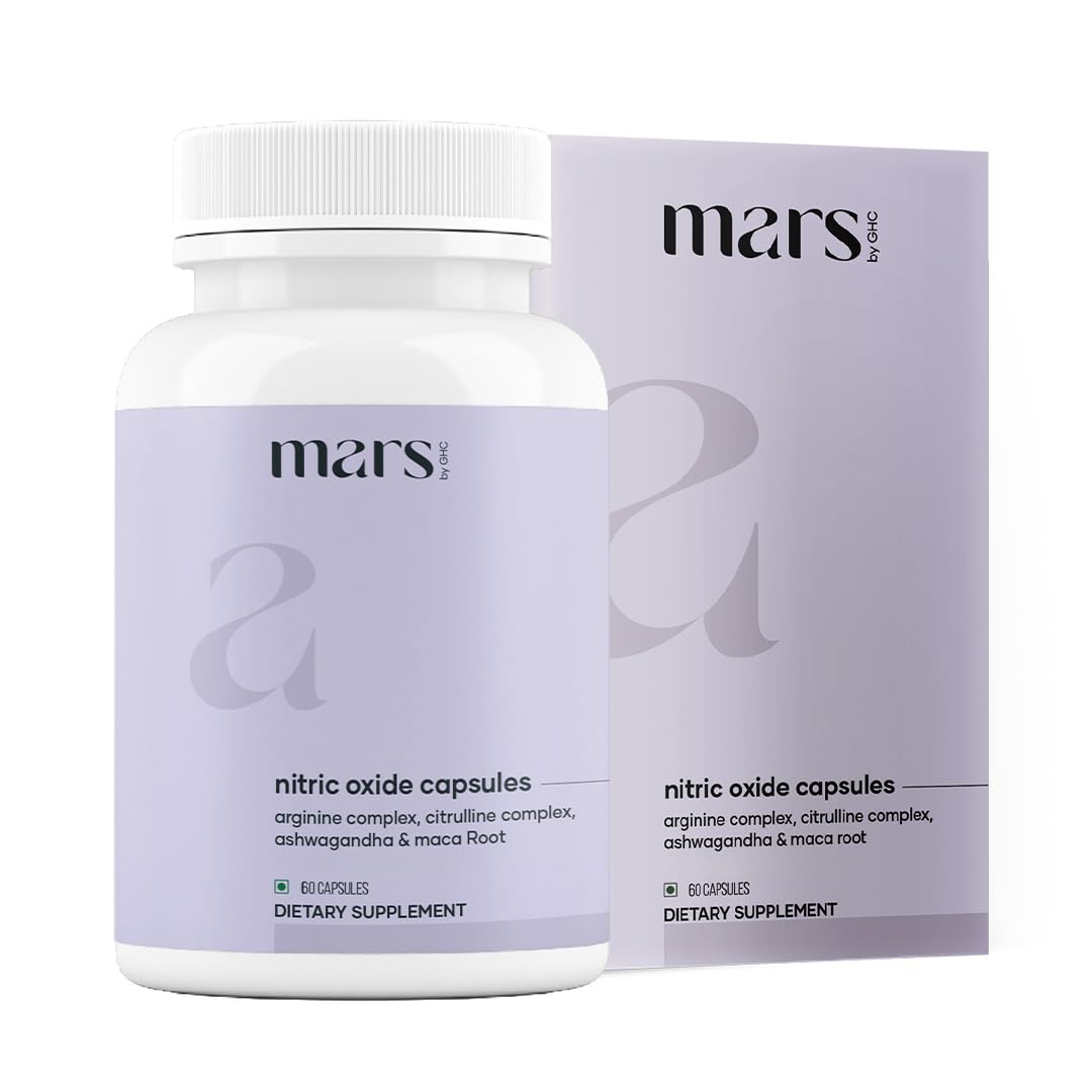 mars by GHC Growth Max Combo | Nitric Oxide Capsules + SurgeMax Capsules | Performance & Vitality Support | 120 Capsules | Pack of 1