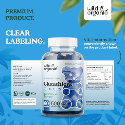 Wild & Organic Glutathione Gummies - Reduced Glutathione for Liver Cleanse