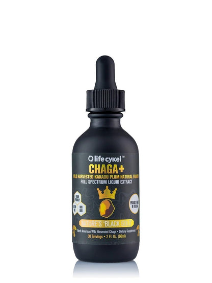 Life Cykel - Chaga Mushroom Extract with Kakadu Plum - Double Extracted Mushroom Tincture - Non-GMO Immune Support Supplement for Adults and Kids - 1 Fl Oz