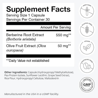 humanN SuperBerine – Berberine + Olive Leaf Extract - Cholesterol & Metabolic Clinically