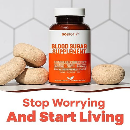 GOBIOTIX Blood Sugar Support - Cinnamon, Berberine and Selenium Capsules - Blood Sugar