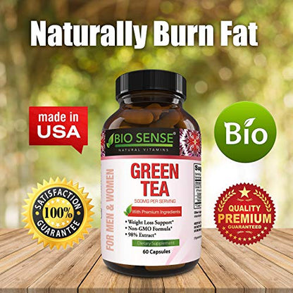 Green Tea Extract Capsules - Pure Extract - Weight Loss Pills - Burn Belly Fat - Metabolism Booster