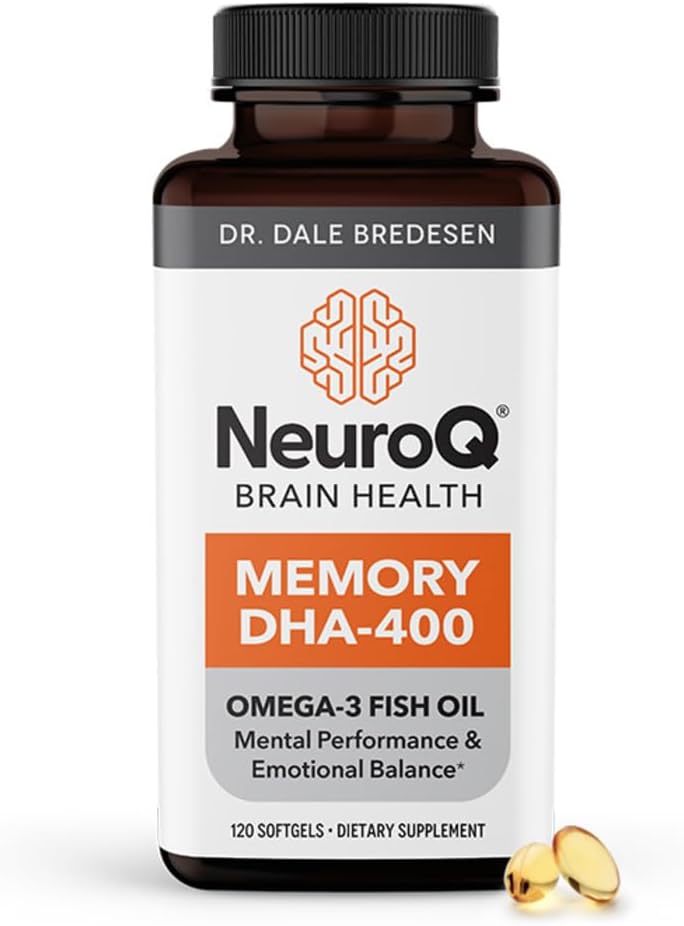 LifeSeasons NeuroQ Memory DHA-400 - Omega-3 Fish Oil Supplement - Mental Performance & Balance - Supports Neuro Brain Health - Protects Against Memory Loss & Improves Focus - 120 Softgels
