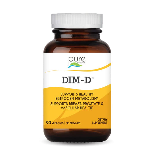 Dim D by Pure Essence - Natural Supplement for Estrogen Balance, Hormonal Acne, and Menopause Support with Vitamin D3, Calcium, Green Tea & Lycopene - 30 Capsules