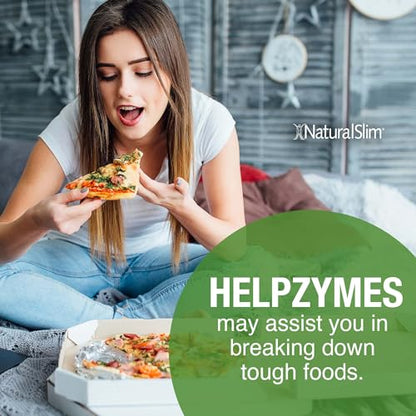 NaturalSlim Helpzymes Digestive Enzymes for Digestion, Bloating, Gas Reli