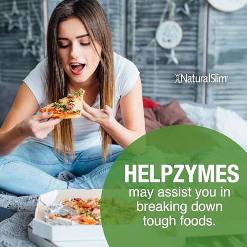 NaturalSlim Helpzymes Digestive Enzymes for Digestion, Bloating, Gas Reli