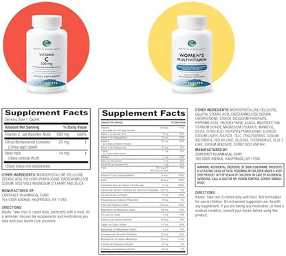 Earth's Splendor Women's Multivitamin & Immune Support – Supports Overall Wellness, Metabolism, Antioxidant Health with Vitamin B12, C, D, Biotin, Rose Hips – Gluten-Free, No Artificial Colors