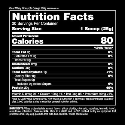 Clear Whey Isolate Protein Powder - Easy to Digest and Mix, 5g BCAA, Deliciously Juicy