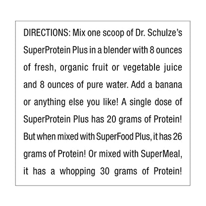 Dr. Schulze's | SuperProtein Plus | 100% Plant Protein Concentrate | Organic Powder Mix
