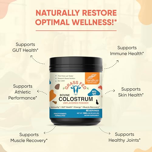 Sandhu's Pure Bovine Colostrum Powder Supplement for Humans |40% IgG Highly