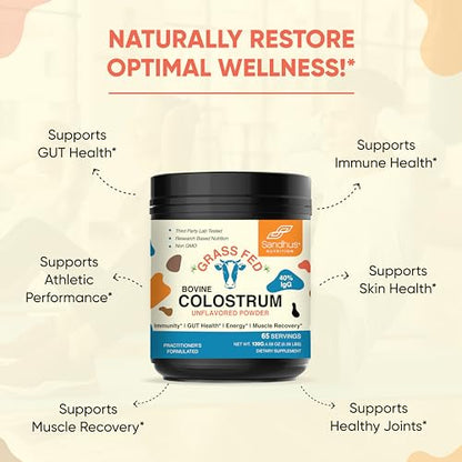 Sandhu's Pure Bovine Colostrum Powder Supplement for Humans |40% IgG Highly