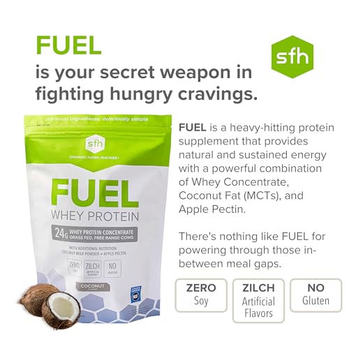 SFH Fuel Whey Protein Powder Great Tasting Grass Fed Whey | MCTs & Fiber for Energy