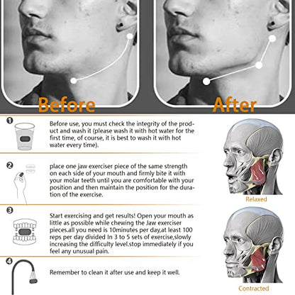 Jawline Exerciser for Men & Women - Jaw Trainer, Facial Toner, and Double Chin Reducer