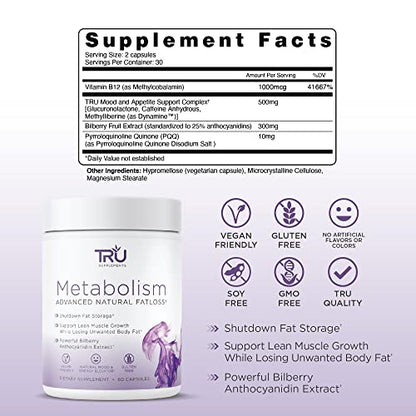 TRU Metabolism, Advanced Fat Loss, Fight Cravings, Boost Mood, No Jitters or Crash