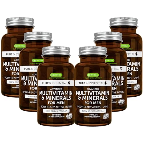 Men's Multivitamin, Clean Label & Vegan, High Strength Formula Without Iron, Daily Energy