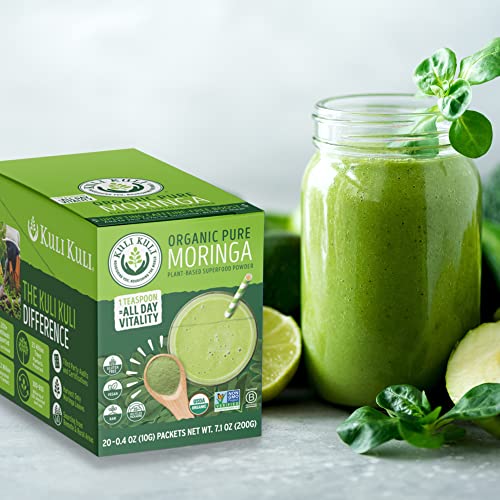 Kuli Kuli Moringa Oleifera Organic Leaf Powder & Green Smoothie, 100% Pure USDA