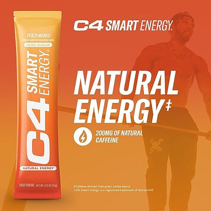 C4 Smart Energy Powder Stick Packs - Sugar Free Performance Fuel & Nootropic Brain
