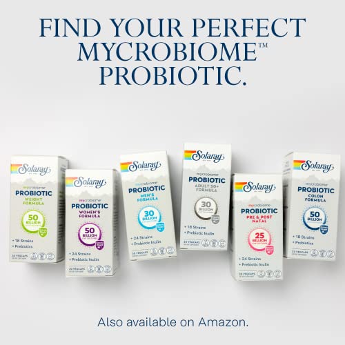 SOLARAY Mycrobiome Probiotic Women’s Formula, 24 Strains Plus Prebiotic Inulin