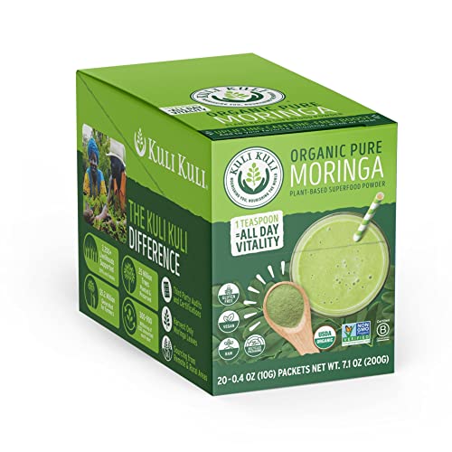 Kuli Kuli Moringa Oleifera Organic Leaf Powder & Green Smoothie, 100% Pure USDA