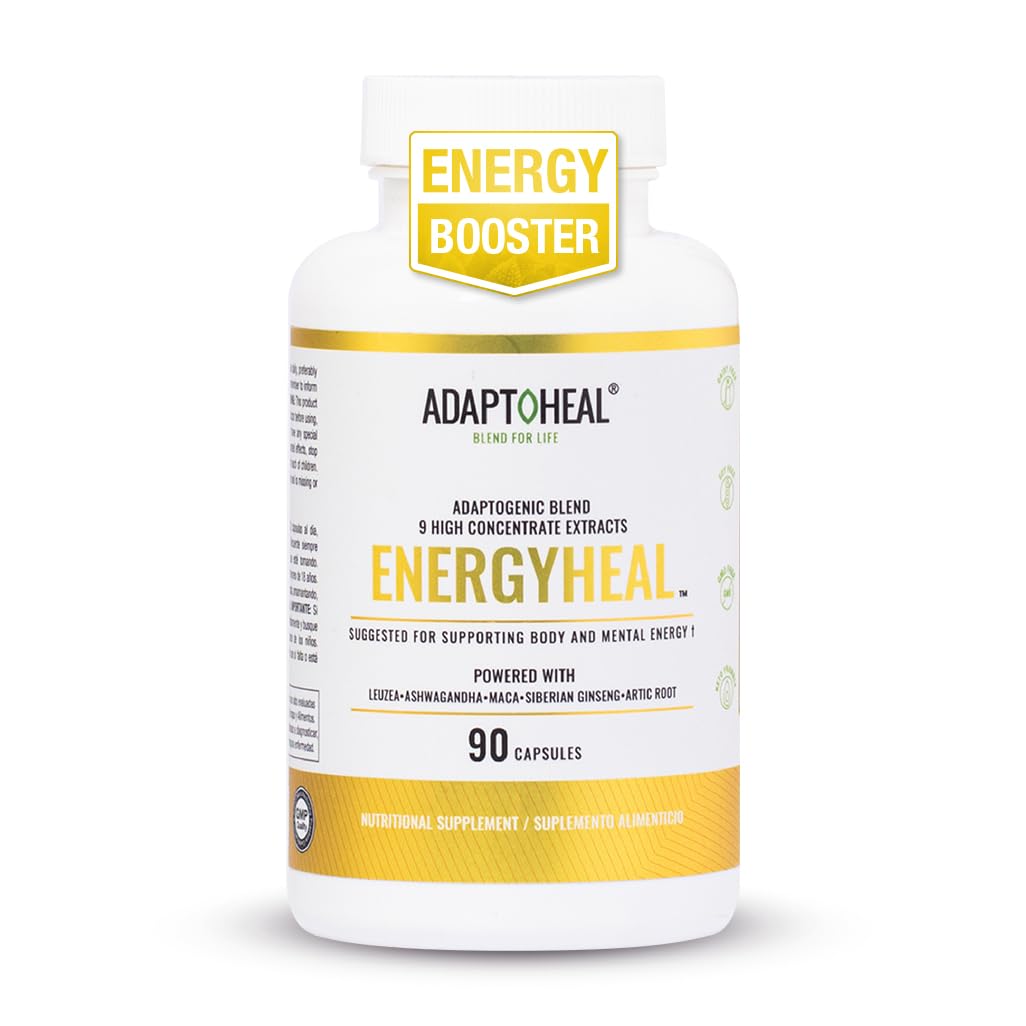 ADAPTOHEAL Energyheal Daily Energy Ashwagandha, Rhodiola (180 Caps)