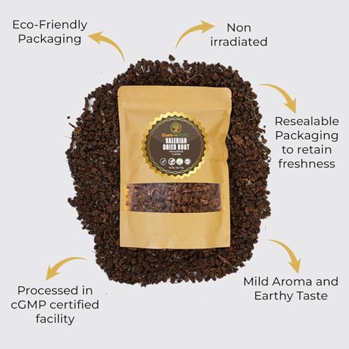 Cure wid Pure Organic Valerian Root Tea - Cut,Sifted & Non-Irradiated Valerian Tea Promotes