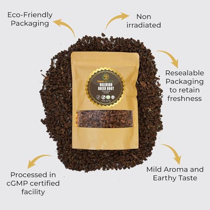 Cure wid Pure Organic Valerian Root Tea - Cut,Sifted & Non-Irradiated Valerian Tea Promotes