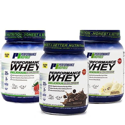Performance Inspired Nutrition WHEY Protein Powder - All Natural - 25G - Contains