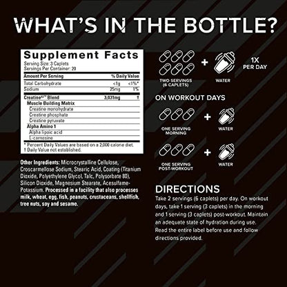 Six Star Creatine Pills Post Workout X3 Creatine Capsules | Creatine Monohydrate Blend