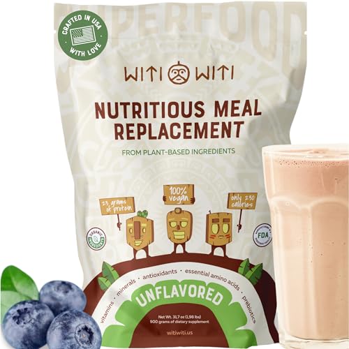 WitiWiti Vegan Meal Replacement, Unflavored - Plant Based Protein Powder 23g 