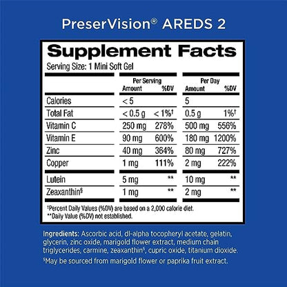 PreserVision AREDS 2 Eye Vitamin & Mineral Supplement, Contains Lutein