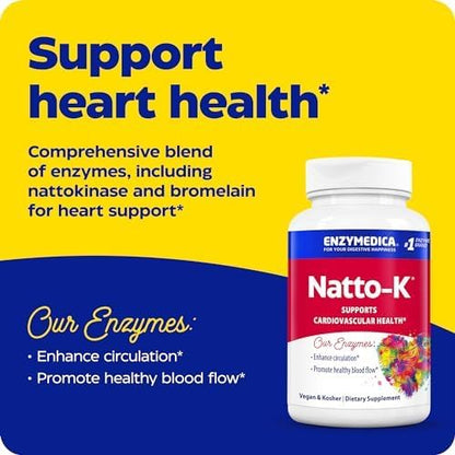 Enzymedica Natto-K Capsules, Vegan, Gluten Free, Kosher - 90 Capsules