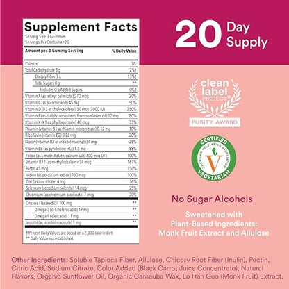 SmartyPants Women's Multivitamin Gummies, Sugar Free: Biotin, Methylfolate, Omega 3