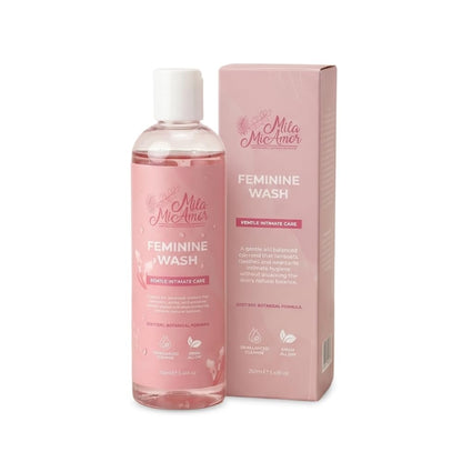 Mila Miamor Feminine Wash | pH Balanced Intimate Cleanser with Aloe, Argan and Coconut Oils | Gentle Daily Hygiene Wash | Freshness and Odor Control | Paraben Free Soap Free | 8.45 fl oz