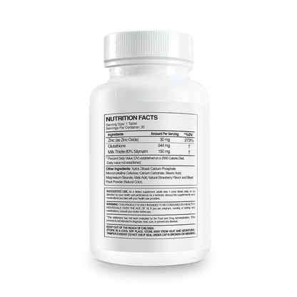 Paleolf Premium Glutathione + Milk Thistle + Zinc - 30 Chewable Tablets, Cherry Flavor (1-Pack)