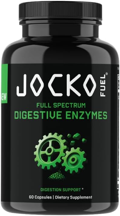 Jocko Fuel Digestive Enzymes - Full Spectrum Support, Nutrient Absorption, Gut Health Support, Digestion Aid - 60 Capsules