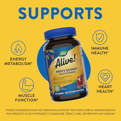 Nature's Way Alive! Men's Daily Gummy Multivitamin, Supports Energy Metabolism