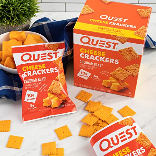 Quest Nutrition Cheese Crackers, Cheddar Blast, High Protein, Low Carb, Made with Real Cheese