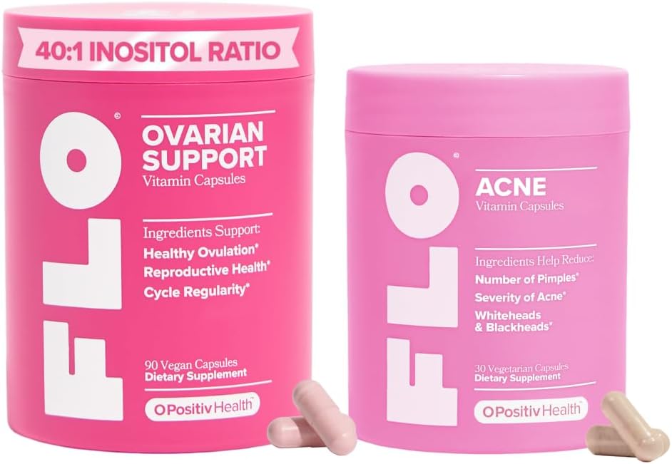 O Positiv FLO Blemish Breakup Bundle – Ovarian Support & Acne Capsules