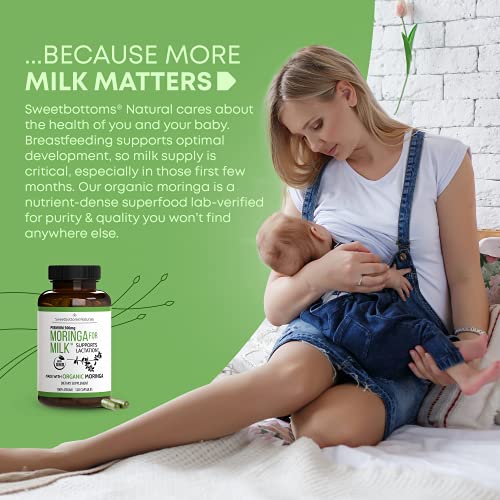 Lactation Supplement - Organic Moringa Capsules for Breastfeeding Support to Increase