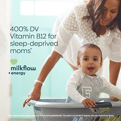 UpSpring Milkflow + Energy Breastfeeding Supplement Drink Mix with Fenugreek
