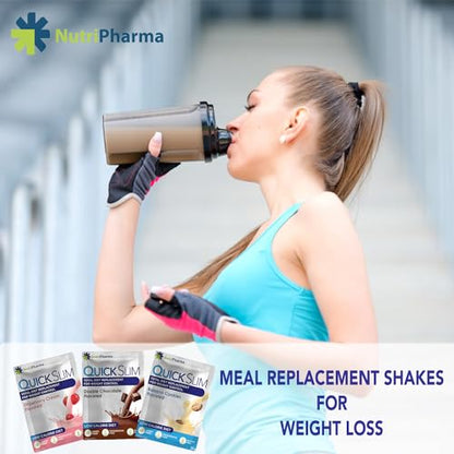 Quick Slim Meal Replacement Shake for Weight Loss, 30 Servings, 20g Protein, 27 Vitamins