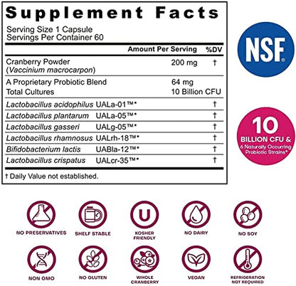 Nutricelebrity NutriFlora-Pro Probiotics for Women - Support Vaginal, Urinary Health