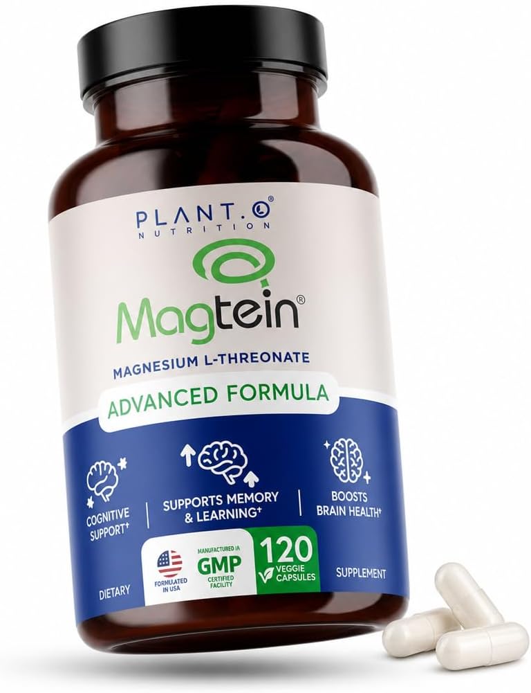 Magnesium L-Threonate Capsules – Brain & Sleep Support – 144mg Elemental Magnesium per Serving – High Absorption Cognitive & Memory Support – 120 Capsules
