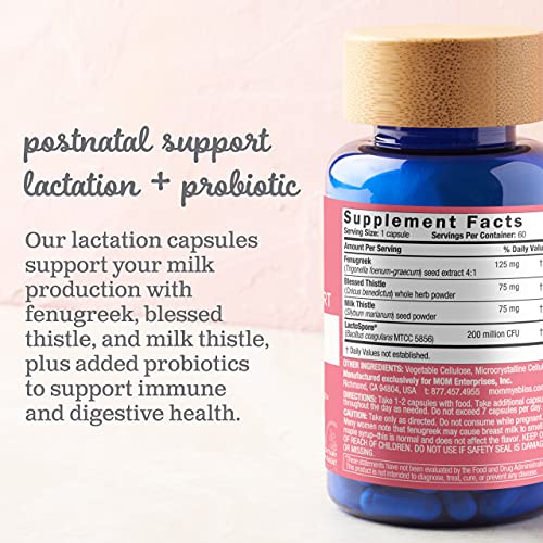 Mommy's Bliss Postnatal Lactation Support Supplement with Probiotics: Support Breastfeeding