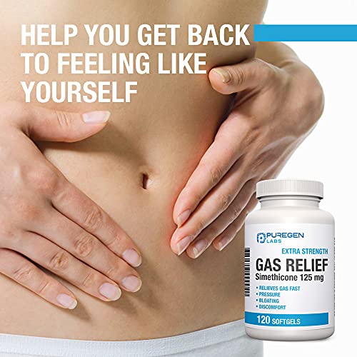 P Puregen Labs Extra Strength Gas Relief Softgels with Simethicone 125 mg