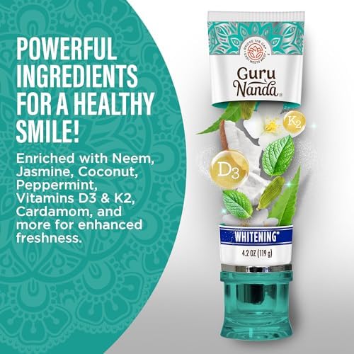 GuruNanda Whitening Duo – Hydroxyapatite Toothpaste & 7-Day Whitening Strips for a Brighter Smile & Stronger Teeth