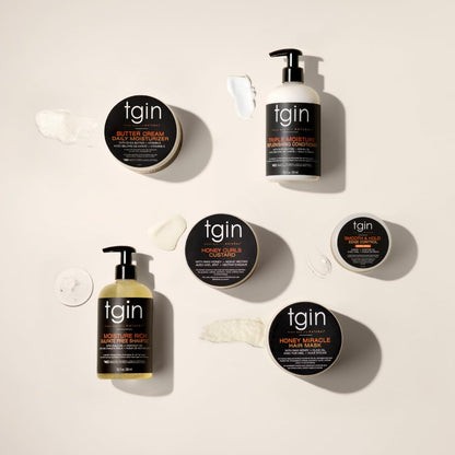 tgin Moisturizing Shampoo & Conditioner Duo for Curly, Coily and Wavy Hair, Sulfate Free, Moisturizes and Detangles Dry Hair, 13 oz (Set)