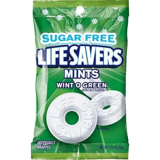Life Savers Sugar Free Variety Pack - Pack of 2 - One of Each Flavor - Wint O Green and Pep O Mint - Delicious Variety - Perfect for Sharing