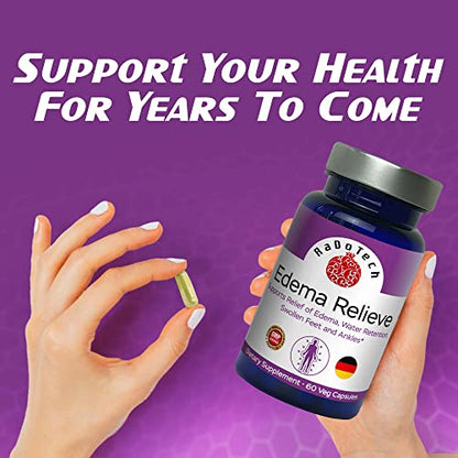 RaDoTech - Edema Relief Water Pills, Natural Diuretics for Water Retention, Foot Swelling