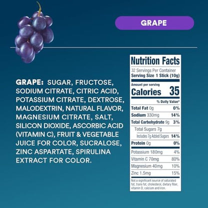 DripDrop Hydration Variety Value Bundle Electrolyte Packets, 128 Count | Watermelon, Berry, Fruit Punch, Grape; 3X Electrolytes, Vitamin C, Magnesium, Zinc; Single Serve Powder Drink Mix; Daily Use